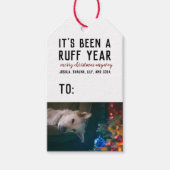 Ruff Jaar 2020 Kerst Huisdier Hond Foto Cadeaulabel (Voorkant)