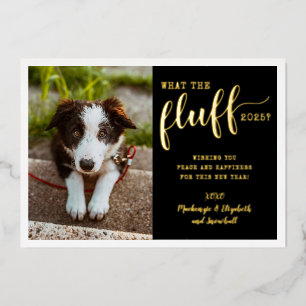 Ruff Jaar 2025 Wat een Fluff Grappige Honden Foto  Folie Feestdagenkaart