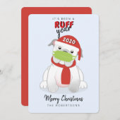 RUFF Jaar Engelse Bulldog in Face Mask Feestdagenkaart (Voorkant / Achterkant)