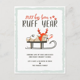 Ruff Jaar | Grappige Hond Kerstvakantie Briefkaart