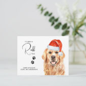 Ruff Jaar in Review Funny Golden Retriever Dog Feestdagenkaart (Staand voorkant)