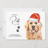Ruff Jaar in Review Funny Golden Retriever Dog Feestdagenkaart (Voorkant)