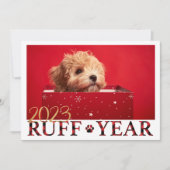 Ruff Jaar Puppy Liefde Kerstmis Kaart (Voorkant)