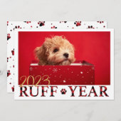 Ruff Jaar Puppy Liefde Kerstmis Kaart (Voorkant / Achterkant)
