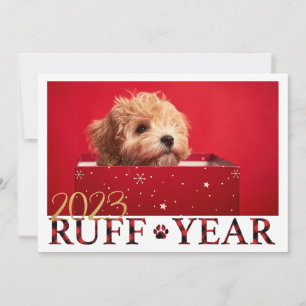 Ruff Jaar Puppy Liefde Kerstmis Kaart