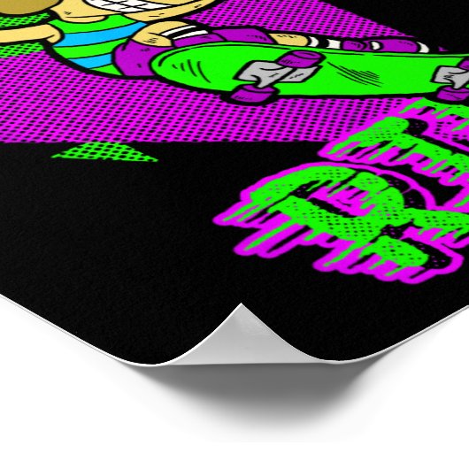 Ruff Rider - Funny Cool Dog Skateboarding Radical  Poster (Hoek)