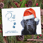 Ruff Year Face Mask Quarantine Dog Feestdagenkaart<br><div class="desc">It's been a Ruff Year! Add a little humor and send Pawsitive Holiday wishes with this adorable and funny 'It's been a Ruff Year' - Black Labrador Santa Dog Christmas Card . Back: Pawsitive Wishes ... en a Brighter New Year. Personalize with your name, or delete to handwrite. This black...</div>