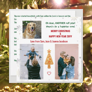 Ruff Year Funny Pet Dog Xmas boom Letter-foto's Feestdagenkaart