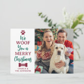 Ruff Year Funny Pet Hondenliefhebber met kerstmis Feestdagenkaart (Staand voorkant)