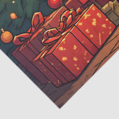 Ruffe hond kerstmuts Kerstboom Opgewekt Tissuepapier (Detail)