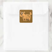Ruffe oranje puppy hond vierkante sticker (Tas)