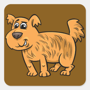 Ruffe oranje puppy hond vierkante sticker