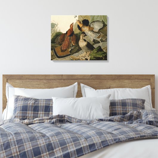 Ruffed Grouse Audubon Game Bird Canvas Afdruk (Insitu (Slaapkamer))