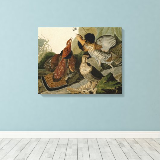 Ruffed Grouse Audubon Game Bird Canvas Afdruk (Insitu (Houten vloer))