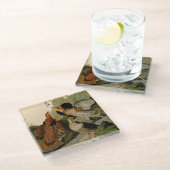 Ruffed Grouse Audubon Game Bird Glazen Onderzetter (Schuin)