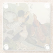 Ruffed Grouse Audubon Game Bird Glazen Onderzetter (Achterkant)