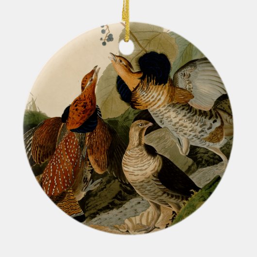 Ruffed Grouse Audubon Game Bird Keramisch Ornament (Achterkant)