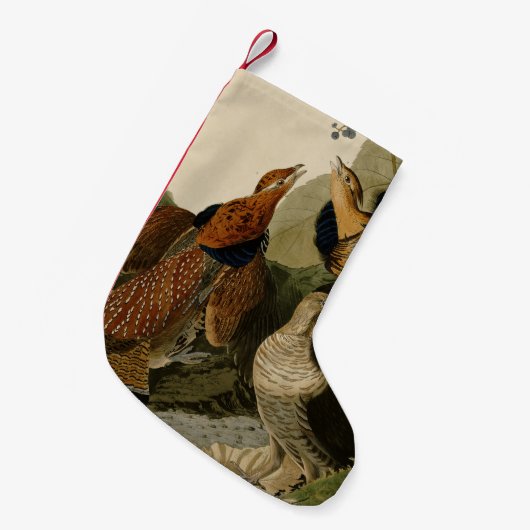 Ruffed Grouse Audubon Game Bird Kleine Kerstsok (Voorkant (Hangend))