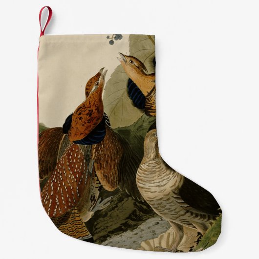 Ruffed Grouse Audubon Game Bird Kleine Kerstsok (Voorkant)