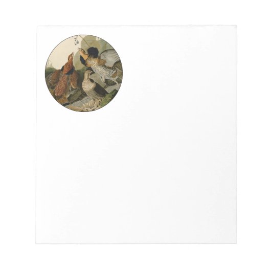 Ruffed Grouse Audubon Game Bird Notitieblok (Voorkant)