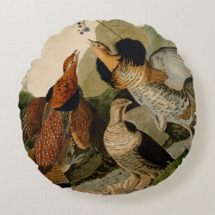Ruffed Grouse Audubon Game Bird Rond Kussen