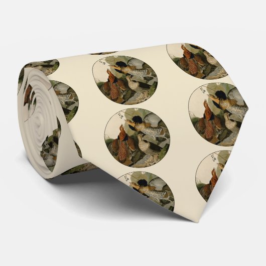 Ruffed Grouse Audubon Game Bird Stropdas (Opgerold)