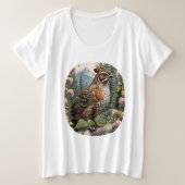 Ruffed Grouse en Mountain Laurel Flowers T-shirt (Design voorkant)