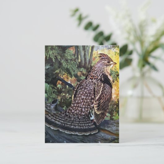 Ruffed Grouse in het bos Briefkaart (Staand voorkant)