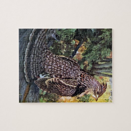 Ruffed Grouse in het bos Legpuzzel (Horizontaal)