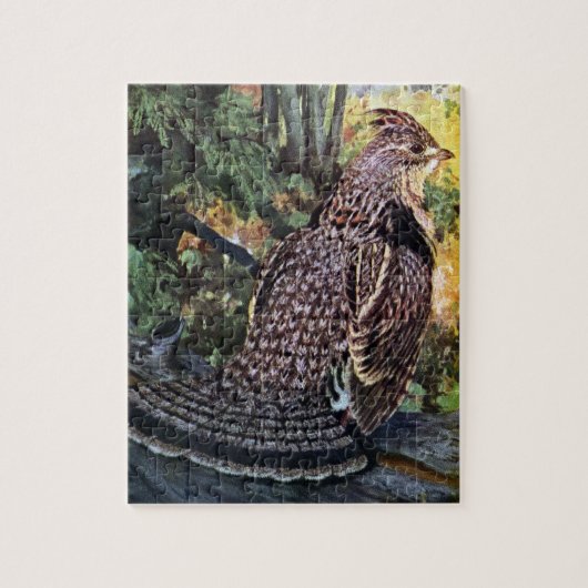 Ruffed Grouse in het bos Legpuzzel (Verticaal)
