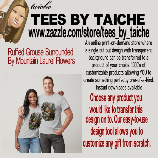 Ruffed Grouse omgeven door laurierbloem T-shirt