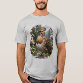 Ruffed Grouse omgeven door laurierbloem T-shirt (Voorkant)