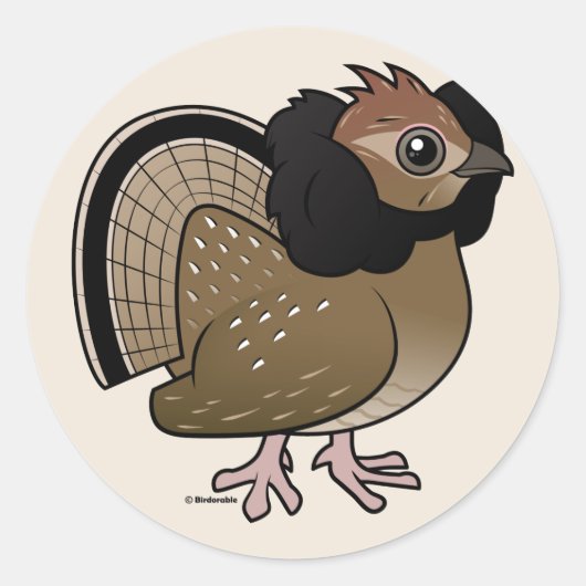 Ruffed Grouse Ronde Sticker (Voorkant)