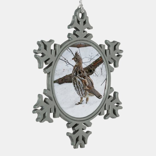 Ruffed Grouse Tin Sneeuwvlok Ornament (Links)