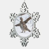 Ruffed Grouse Tin Sneeuwvlok Ornament (Rechts)