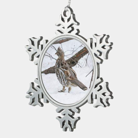 Ruffed Grouse Tin Sneeuwvlok Ornament (Rechts)