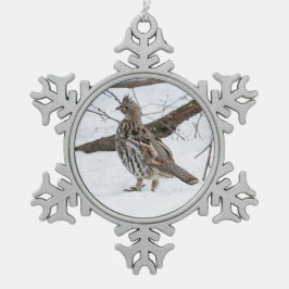 Ruffed Grouse Tin Sneeuwvlok Ornament