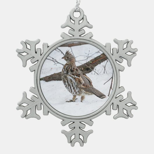 Ruffed Grouse Tin Sneeuwvlok Ornament (Voorkant)