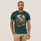Ruffed Grouse tussen de laurierbloemen van de berg T-shirt (Voorkant volledig)