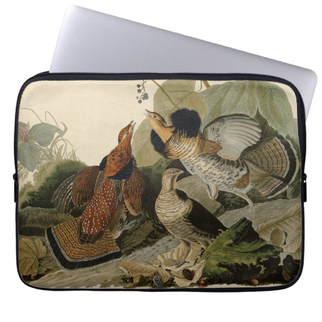 Ruffed Grouse - van Audubon's Birds of America Po Laptop Sleeve (Voorkant)