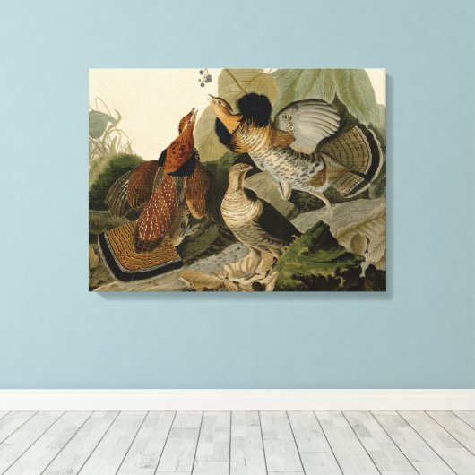 Ruffed Grouse van John Audubon Canvas Afdruk (Insitu (Houten vloer))