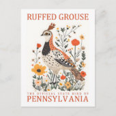 Ruffed Grouse Vogel van Pennsylvania Reizen Briefkaart (Voorkant)