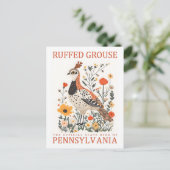 Ruffed Grouse Vogel van Pennsylvania Reizen Briefkaart (Staand voorkant)