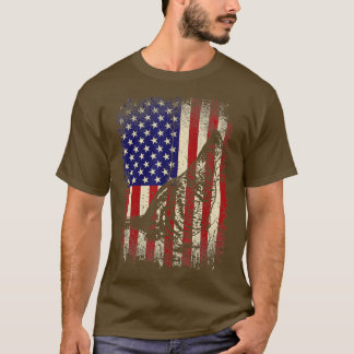 Ruffed Grouse vogeljacht - Amerikaanse vlag jager T-shirt