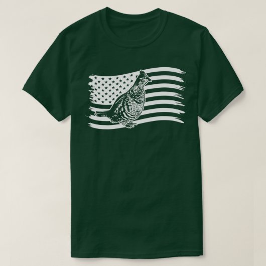 Ruffed Grouse vogeljacht Creatieve vlag h T-shirt (Design voorkant)