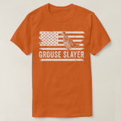 Ruffed Grouse vogeljacht  vlag Slayer hun T-shirt (Design voorkant)