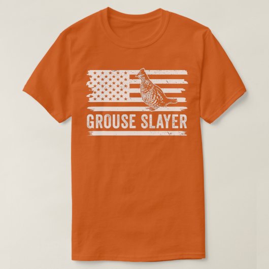 Ruffed Grouse vogeljacht  vlag Slayer hun T-shirt (Design voorkant)