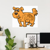 Ruffelig Oranje Puppie Hond Poster (Thuiskantoor)