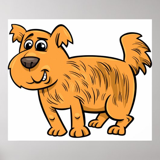 Ruffelig Oranje Puppie Hond Poster (Voorkant)