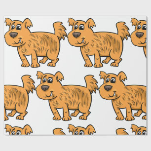 Ruffelig Oranje Puppy Hond Cadeaupapier